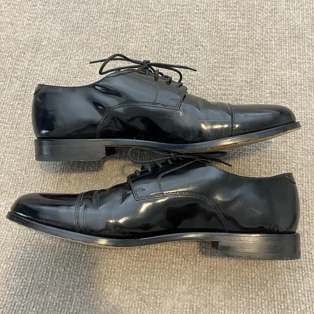 Cole Haan Shoes Mens Size 10.5 M Black Leather Cap Toe Derby Dress C07606